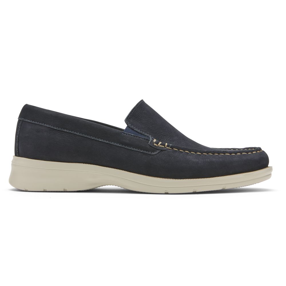 Rockport Men's Palmer Venetian Slip-Ons Loafers - Navy - USA (2653GEMSK)